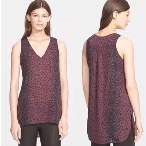 100% Silk Vince Hi-Low Tank in Wysteria